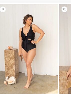 BAIIA 4-piece reversible body contouring swimsuit (black and green/pink leaf)